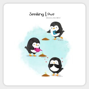 Seeding Love Penguins Sticker